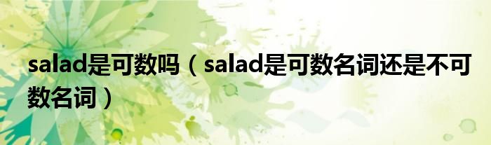 salad是可数吗（salad是可数名词还是不可数名词）