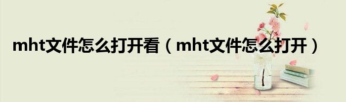 mht文件怎么打开看（mht文件怎么打开）