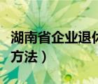 湖南省企业退休金计算方法（企业退休金计算方法）