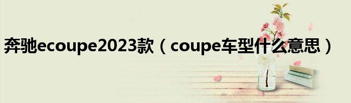 奔驰ecoupe2023款（coupe车型什么意思）