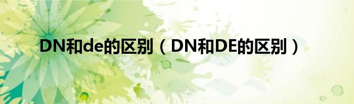 DN和de的区别（DN和DE的区别）