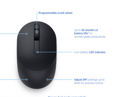 戴尔静音鼠标MS355旨在通过最大限度地减少干扰来提高您的工作效率