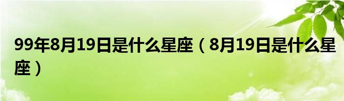 99年8月19日是什么星座（8月19日是什么星座）