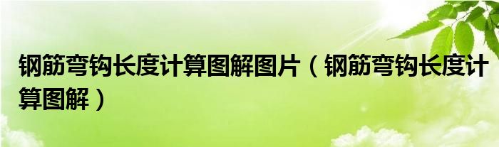 钢筋弯钩长度计算图解图片（钢筋弯钩长度计算图解）