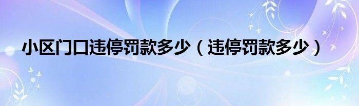 小区门口违停罚款多少（违停罚款多少）