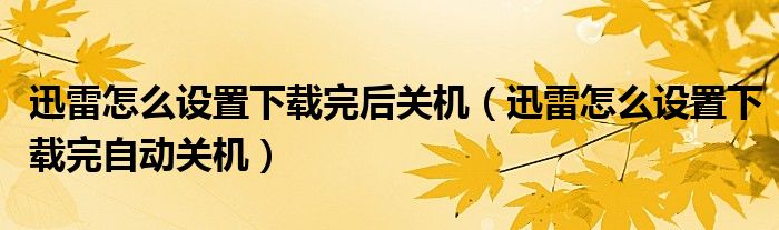 迅雷怎么设置下载完后关机（迅雷怎么设置下载完自动关机）