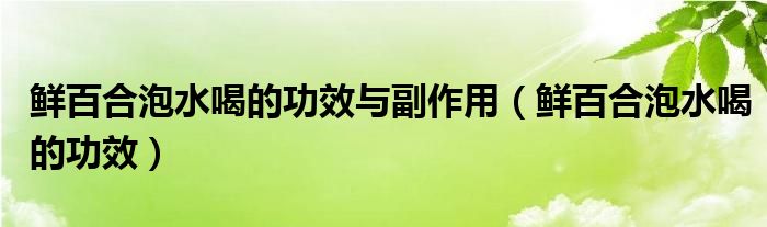 鲜百合泡水喝的功效与副作用（鲜百合泡水喝的功效）