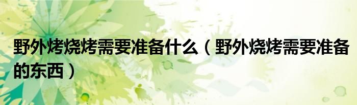 野外烤烧烤需要准备什么（野外烧烤需要准备的东西）