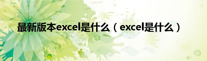 最新版本excel是什么（excel是什么）