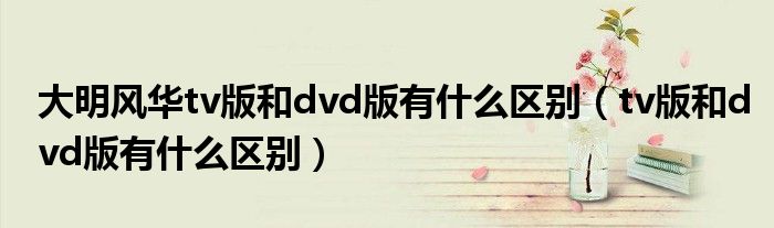 大明风华tv版和dvd版有什么区别（tv版和dvd版有什么区别）