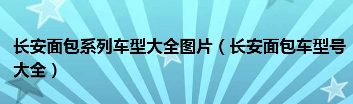 长安面包系列车型大全图片（长安面包车型号大全）