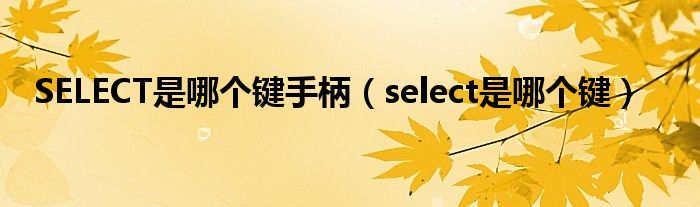 SELECT是哪个键手柄（select是哪个键）