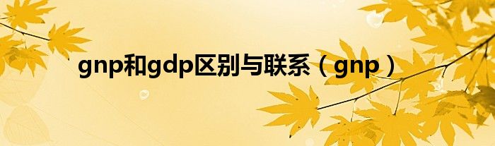 gnp和gdp区别与联系（gnp）