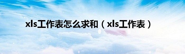 xls工作表怎么求和（xls工作表）