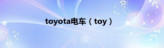 toyota电车（toy）