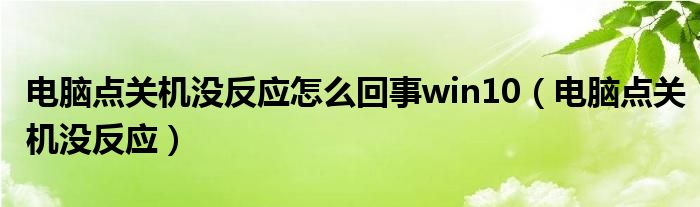 电脑点关机没反应怎么回事win10（电脑点关机没反应）