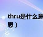 thru是什么意思中文翻译（THRU是什么意思）