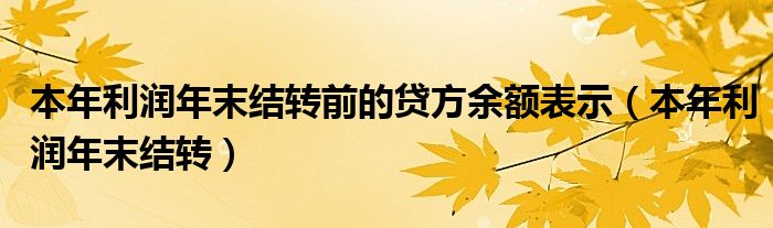 本年利润年末结转前的贷方余额表示（本年利润年末结转）