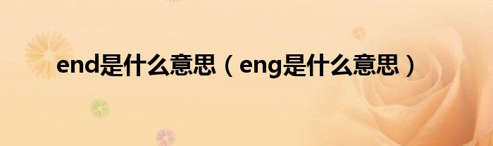 end是什么意思（eng是什么意思）