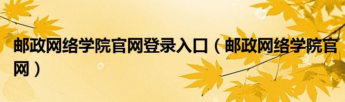 邮政网络学院官网登录入口（邮政网络学院官网）