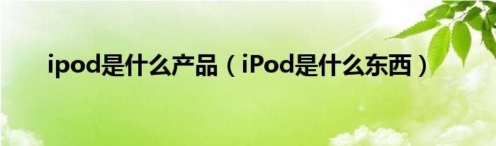 ipod是什么产品（iPod是什么东西）