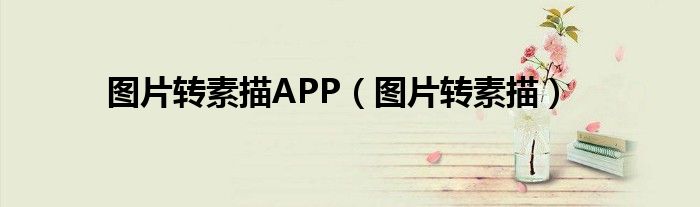 图片转素描APP（图片转素描）