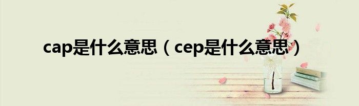 cap是什么意思（cep是什么意思）