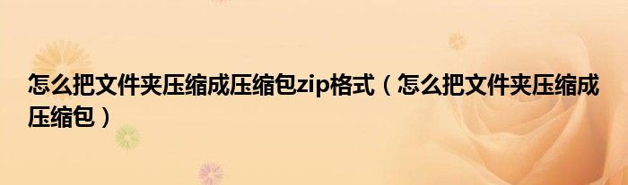 怎么把文件夹压缩成压缩包zip格式（怎么把文件夹压缩成压缩包）