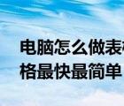 电脑怎么做表格初学者 入门教程（怎样做表格最快最简单）