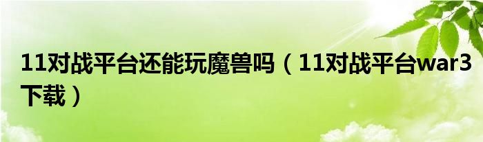 11对战平台还能玩魔兽吗（11对战平台war3下载）