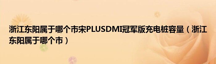 浙江东阳属于哪个市宋PLUSDMI冠军版充电桩容量（浙江东阳属于哪个市）