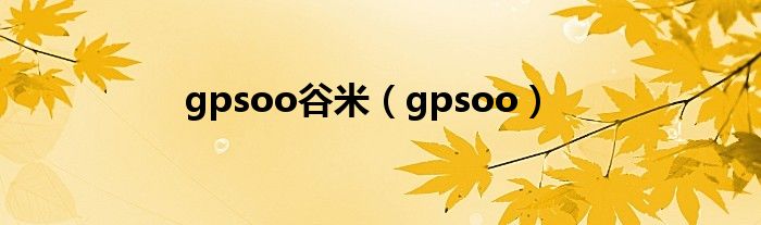 gpsoo谷米（gpsoo）