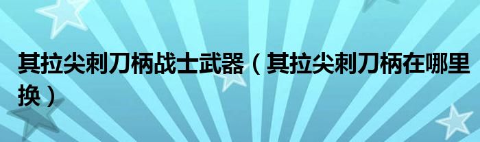 其拉尖刺刀柄战士武器（其拉尖刺刀柄在哪里换）