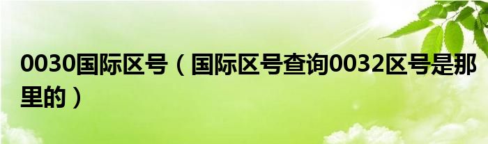 0030国际区号（国际区号查询0032区号是那里的）