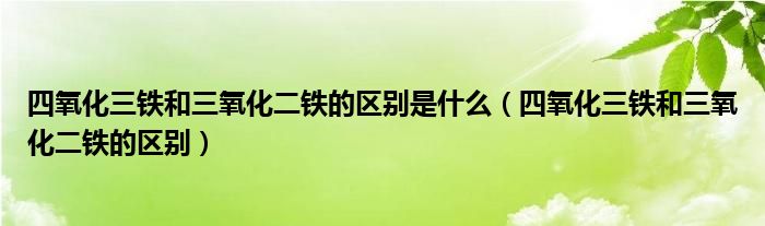 四氧化三铁和三氧化二铁的区别是什么（四氧化三铁和三氧化二铁的区别）