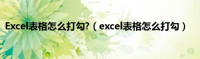 Excel表格怎么打勾?（excel表格怎么打勾）