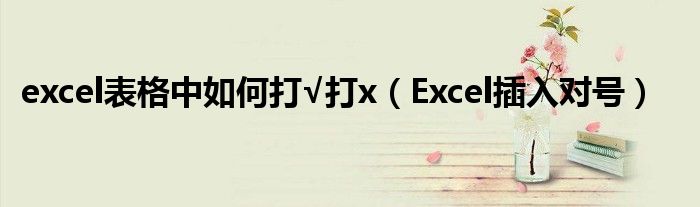 excel表格中如何打√打x（Excel插入对号）