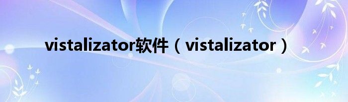 vistalizator软件（vistalizator）