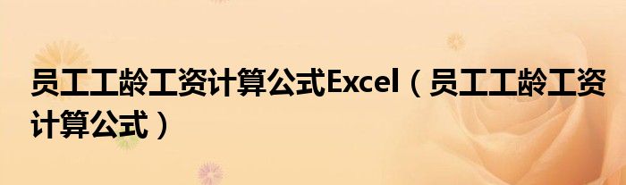 员工工龄工资计算公式Excel（员工工龄工资计算公式）