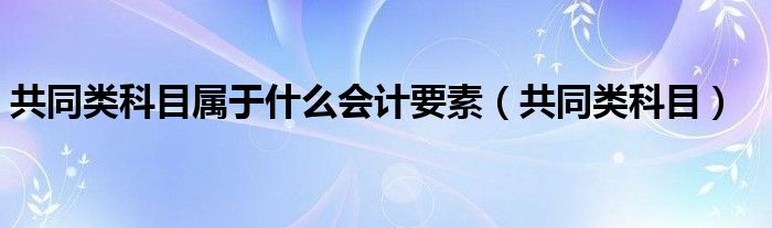 共同类科目属于什么会计要素（共同类科目）