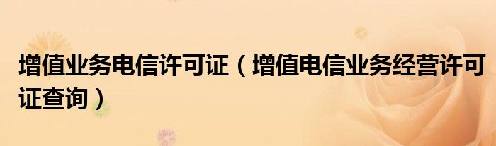 增值业务电信许可证（增值电信业务经营许可证查询）