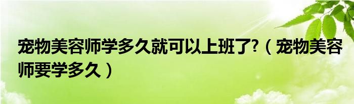 宠物美容师学多久就可以上班了?（宠物美容师要学多久）