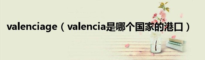 valenciage（valencia是哪个国家的港口）