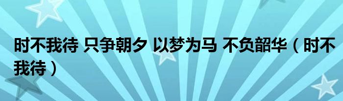 时不我待 只争朝夕 以梦为马 不负韶华（时不我待）