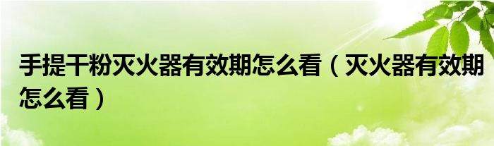 手提干粉灭火器有效期怎么看（灭火器有效期怎么看）