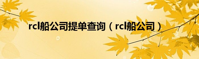 rcl船公司提单查询（rcl船公司）