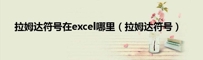 拉姆达符号在excel哪里（拉姆达符号）