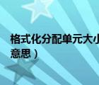 格式化分配单元大小什么意思啊（格式化分配单元大小什么意思）