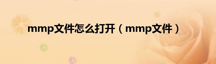 mmp文件怎么打开（mmp文件）