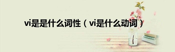 vi是是什么词性（vi是什么动词）